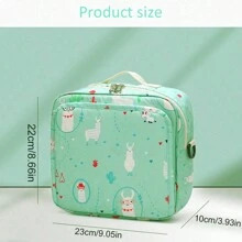 1只藍熊搖擺圖案大容量尿布收納袋,可攜式尿布包,肩背式媽媽包,適用於嬰兒 - 藍色 - 查看 3