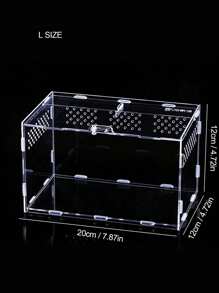 (Please Remove The Protective Film On The Acrylic Before Use) 1pc Acrylic Pvc Spider Reptile Breeding Box (Without Thermometer) - White - View 6