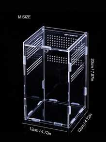 (Please Remove The Protective Film On The Acrylic Before Use) 1pc Acrylic Pvc Spider Reptile Breeding Box (Without Thermometer) - White - View 7