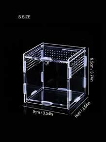 (Please Remove The Protective Film On The Acrylic Before Use) 1pc Acrylic Pvc Spider Reptile Breeding Box (Without Thermometer) - White - View 8