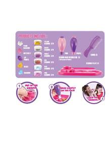 女孩裝扮套裝,包含髮辮裝飾、髮飾及工具,生日禮物、派對玩具,隨機顏色出貨 - 玫紅色 - 查看 2