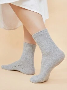 2Pairs Gray Disposable Socks Travel Business Breathable Compression Medium And Short Portable SoCks - Grey - View 5