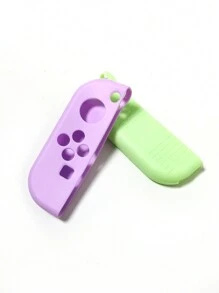 Switch Game Controller Silicone Protective Case Left And Right Handle Silicone Cover Blue And Green Two-Color Solid Color Handle Protective Cover - Multicolor - View 2