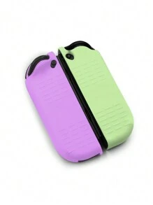 Switch Game Controller Silicone Protective Case Left And Right Handle Silicone Cover Blue And Green Two-Color Solid Color Handle Protective Cover - Multicolor - View 4