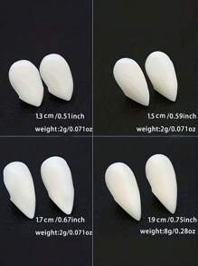 1pc ABS Material Vampire Teeth, Party Cosplay Essential Fake Teeth For Vampire And Zombie Costumes. - White - View 1
