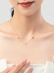 MODIAN 經典設計 925 純銀字母媽媽吊墜項鍊適合女士媽媽媽媽母親節生日聖誕節甜蜜禮物