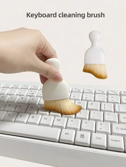 1pc White Keyboard Cleaning Brush, Small Soft Brush For Cracks & Dust, Car Interior, Desk Cleaning