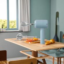 1入組迷你家用攪拌器,用於打奶油和蛋的電動手持烘焙工具 - 藍色 - 查看 1