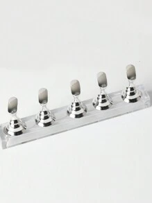 1 件日式美甲棋盤展示架,帶亞克力和水晶底座,用於練習指甲套和練習架 - 金色 - 查看 6
