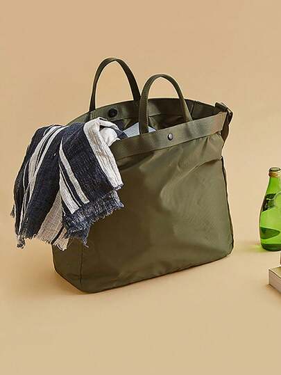 1pc Tote Bag Waterproof Nylon Duffel Bag Short-Distance Travel Bag Portable Portable Clothes Shoulder Storage Travel Sports Fitness Yoga Bag Shopping Bag