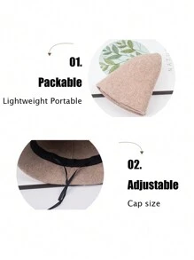 FADZOYLE 1 Chiếc Màu Đen Cổ Điển 100% Dệt Kim Mũ Xô Dành Cho Nữ, Nam Và Nữ Màu Trơn Nghệ Sĩ Có Thể Đóng Gói Mũ Xô Ngoài Trời Mùa Đông Mũ Ấm Áp Thời Trang Mũ Chống Nắng - màu đen - Xem 2