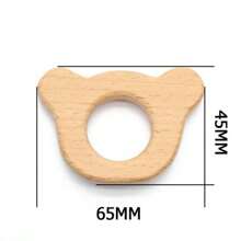1pc Natural Unpainted Elmwood Crafts Animal Shaped Wooden Decorative Items & Toys - Beige - View 19