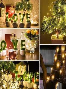 1pc 1/2/3/5/10m 10/20/30/50/100 LED Battery-Powered Copper Wire Light Bendable Copper Wire Light DIY Copper Wire Light Home Decoration Light String Party Decoration Light String Festival Decoration Light String