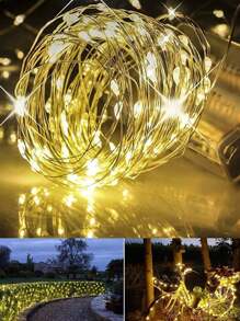 1pc 1/2/3/5/10m 10/20/30/50/100 LED Battery-Powered Copper Wire Light Bendable Copper Wire Light DIY Copper Wire Light Home Decoration Light String Party Decoration Light String Festival Decoration Light String