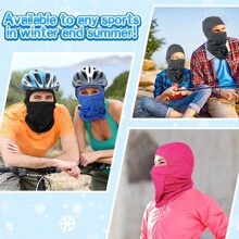 1pc Breathable, Sun-proof And Windproof Cycling Face Mask Hood - Black - View 11