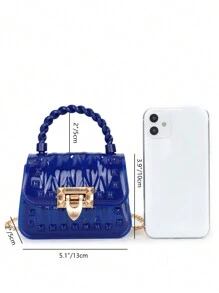 Túi đeo chéo trẻ em màu trơn Chuỗi - Màu xanh lam - Xem 2