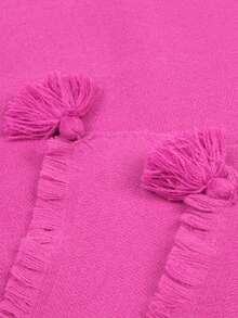 1 件女式大號超大圍巾羊絨裹身斗篷厚型圍巾純色斗篷披肩 - 粉色 - 查看 3