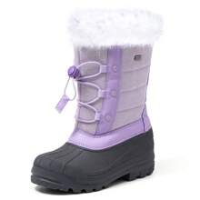 PENNYSUE Boys & Girls Snow Boots Insulated Fur Lined Warm Anti-Slip Waterproof Winter Boot (Toddler/Little Kid/Big Kid) - 淡紫色 - 查看 1
