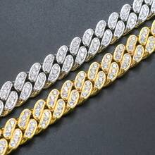 Collar De Cadena De Oro Completo Con Diamantes De Imitación