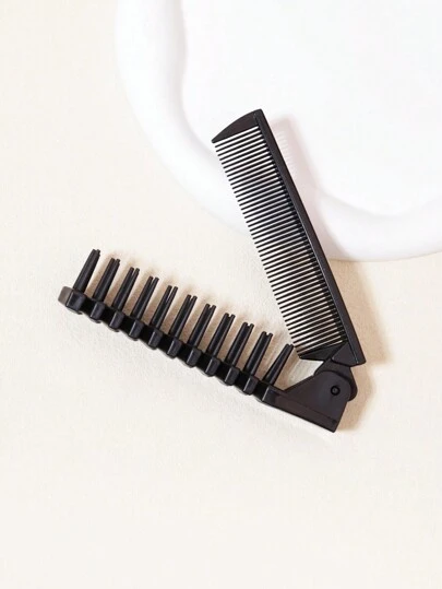 1 件黑色便携式折叠梳，双面细齿，非常适合日常使用和旅行发刷、发刷、梳子、美发工具、美发产品和理发沙龙美容旅行必需品配件、返校、旅行度假必需品、女士发饰、刷子、发刷、边缘刷、刷头发、发梳、梳头发、顺发刷、球刷、迷你发刷、发刷套装、木梳、梳子、光滑后刷、发刷、边缘刷、刷头发、发梳、发刷套装、梳头发、迷你发刷、顺发刷、美发产品、美发工具、美发用品、护发、卷发刷、理发师、理发配件、美发设备、小梳子、迷你发刷、旅行必需品、旅行必需品、发型、美发