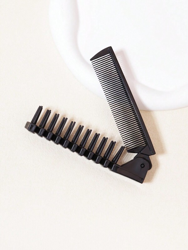 1 Peça Pente Dobrável Preto Portátil com Dentes Finos Dupla Face, Ideal para Uso Diário e Escova de Cabelo para Viagem, Escova de Cabelo, Pente, Ferramentas para Cabelo, Produtos e Acessórios de Cabelo para Barbearia, Salão de Beleza, Itens Essenciais de Viagem