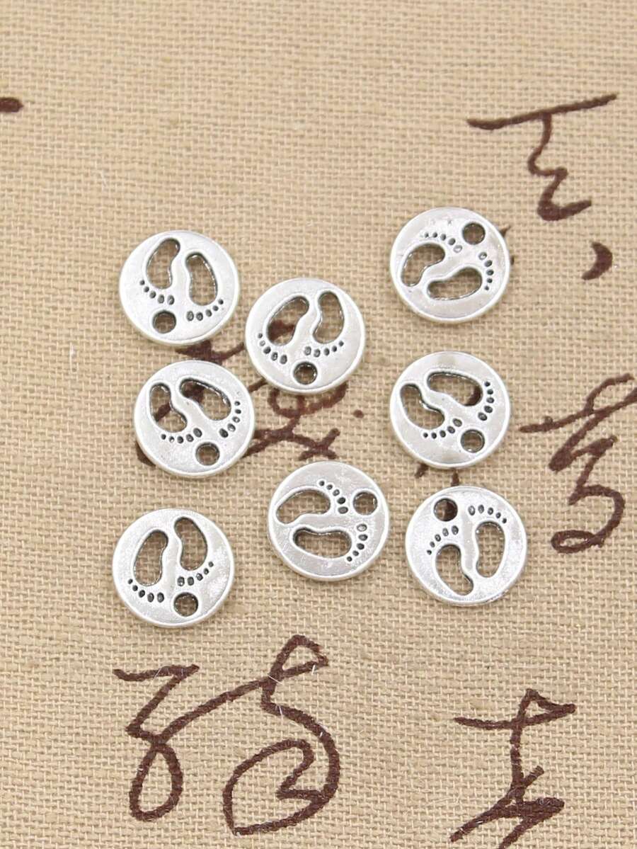 hroryn 30入組腳印古銀色吊墜,可自行製作手工珠寶 - 復古銀色 - 查看 1