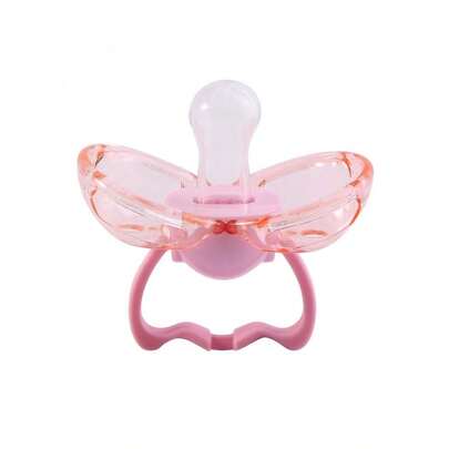 1 件裝粉紅嬰幼兒矽膠奶嘴,自動閉合防塵,安全適合日常使用