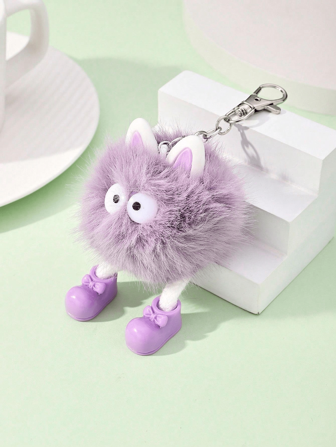 1pc Cute And Funny Purple Plush Monster Bag Pendant Cartoon Plush Toy Hanging Decoration Suitable For Backpack Purse Daily Use Date Gift Ideal For Young Girls' School Bag Pendant Gift Gift Accessories Decor Car Accessories Women Key Chain Charms Cute Stuff Plush Keychain