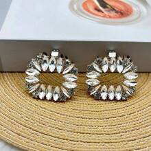 可拆卸鞋扣裝飾鞋夾花朵設計水鑽鞋配件適用於高跟鞋和高跟鞋 - 金色 - 查看 6