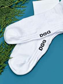 2雙/套女式運動襪,中小腿毛巾底跑步襪,秋冬運動厚毛巾底,透氣時尚針織襪