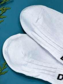 2雙/套女式運動襪,中小腿毛巾底跑步襪,秋冬運動厚毛巾底,透氣時尚針織襪