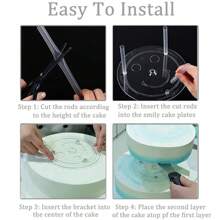 1 Pièce De Disques En Plexiglas Acrylique Transparent Extrudé Pour Cadres Photo, Supports De Disques À Gâteaux Ronds, Outils De Cuisson Artisanaux, Supports Multicouches, Supports D'espacement, Cadres À Dessert Avec Joint Pour Décoration De Pâtisserie De Cuisine