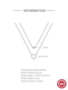 1入鍍18K黃金925純銀鋯石心形項鍊，可愛細緻的愛心吊墜項鍊，適用於女性日常、婚禮、派對、訂婚、紀念日、情人節等重要場合佩戴的精品珠寶