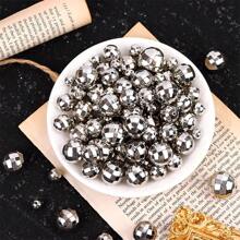 7pcs Mirror Disco Ball Shaped Beads For Diy Jewelry Making, Bracelet, Necklace, Earrings, Etc. (50pcs 8mm, 20pcs 10mm, 20pcs 12mm) Ideal For Retro Outfit, Festival Party Gift - 140 pieces in mixed sizes - View 2