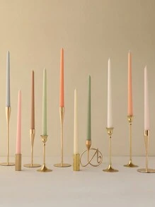 4pcs Set Taper Candles Decorative, Dinner Candle Set Smokeless And Dripless Household, Wedding, Party, And Home Decor Candlesticks, Halloween, Spooky, Autumn, Winter, Holiday, Festival, Room Decor, Gifts Birthday Graduation - Green - View 4