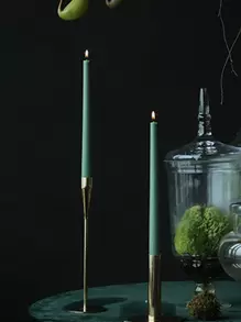 4pcs Set Taper Candles Decorative, Dinner Candle Set Smokeless And Dripless Household, Wedding, Party, And Home Decor Candlesticks, Halloween, Spooky, Autumn, Winter, Holiday, Festival, Room Decor, Gifts Birthday Graduation - Green - View 6