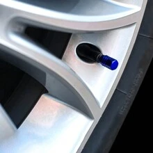 4 件裝汽車車輪輪胎氣閥桿蓋和芯,帶密封圈,車身創意改裝輪胎汽車裝飾 - 寶藍色 - 查看 4