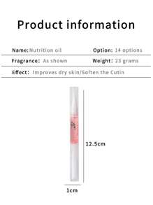 1支5g鳳梨味道的指甲營養油筆,指甲復甦油筆,可用於乾燥的皮膚和指甲护理,美甲工具 - 黃色 - 查看 2