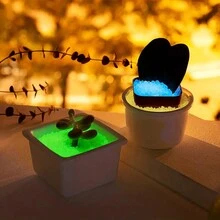 1400顆/35g 發光樹脂沙,在暗處發出螢光的顆粒適用於花園植物、水族箱、卵石裝飾