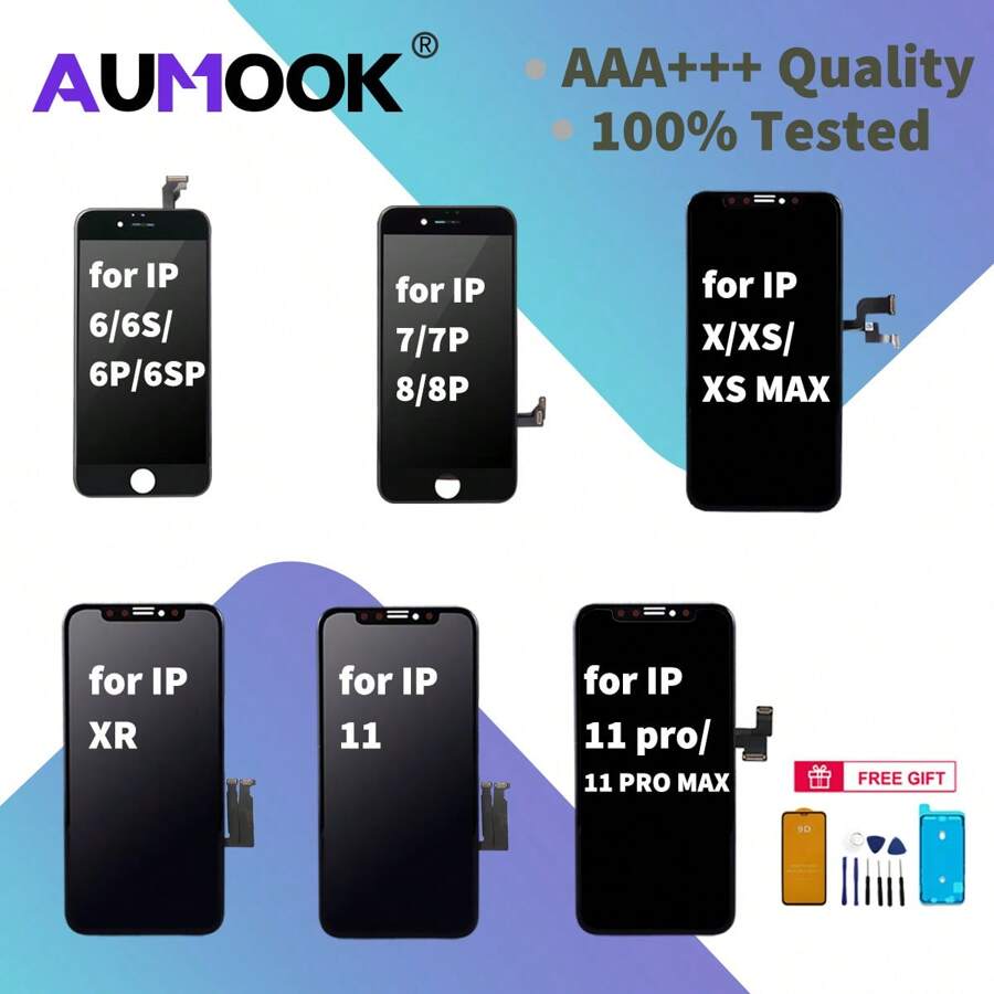 與 Iphone 兼容 Lcd 顯示屏觸摸屏數字轉換器組件替換部件與 Iphone 兼容 - 黑色 - 查看 1