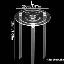 1 Pièce De Disques En Plexiglas Acrylique Transparent Extrudé Pour Cadres Photo, Supports De Disques À Gâteaux Ronds, Outils De Cuisson Artisanaux, Supports Multicouches, Supports D'espacement, Cadres À Dessert Avec Joint Pour Décoration De Pâtisserie De Cuisine