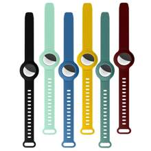 2pcs Silicon Anti-lost Tracker Wristband Protective Case Compatible With Apple Airtag - Multicolor - View 1