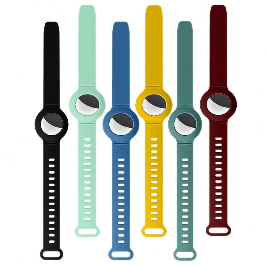 2pcs Silicon Anti-lost Tracker Wristband Protective Case Compatible With Apple Airtag - Multicolor - View 1