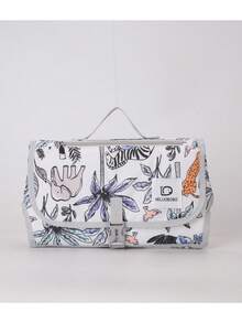 新到貨可摺疊的媽媽寶寶尿布袋,大容量牛津布印花儲物手提袋,可掛在嬰兒車上,含衛生紙置物袋 - 藍色 - 查看 2