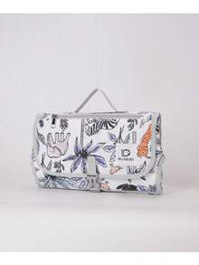 新到貨可摺疊的媽媽寶寶尿布袋,大容量牛津布印花儲物手提袋,可掛在嬰兒車上,含衛生紙置物袋 - 藍色 - 查看 3