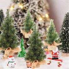 1入組20cm/30cm綠色小聖誕樹,配麻布底座,適用於商場節慶/櫥窗/桌面裝飾 - 綠色 - 查看 8