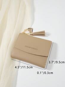 SOUTHLAND&KANGAROO Ví nữ gấp đôi nhỏ gọn nhẹ thời trang tối giản màu kaki, dành cho doanh nhân hiện đại, dùng cho kỷ niệm, ngày lễ tình nhân, quà tặng sinh nhật, quà tặng cho cặp đôi, dành cho bạn gái, dành cho quý cô, dành cho nữ, túi đựng đồ dùng học tập, dành cho phòng ký túc xá và quà tặng trở lại trường học, quà tặng cho phụ nữ, ví, ví nhỏ - Màu Khaki - Xem 4