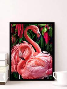 1 套鑽石畫刺繡套件兩隻火烈鳥,動物設計家居裝飾 Diy 禮物 - 彩色 - 查看 3