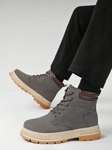 男士冬季高帮摩托车靴、工作服、时尚休闲、保暖内衬、多功能户外徒步靴