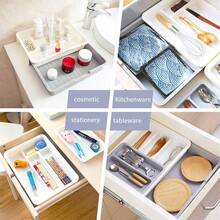 Kitchen Drawer Organizer - Expandable Silverware Organizer/Utensil Holder And Cutlery Tray With Drawer Dividers For Makeup, Stationeryand Kitchen Utensils - Gray White - View 4
